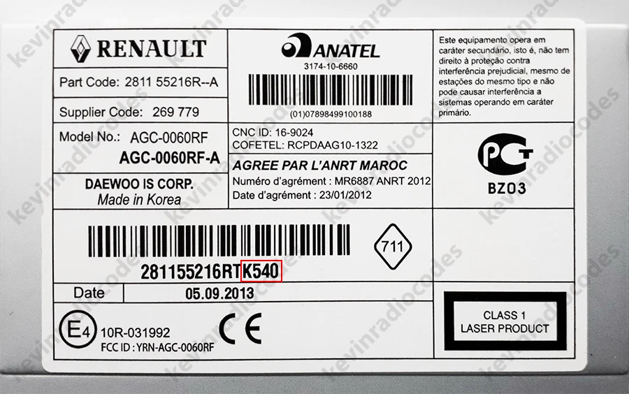 ✅RENAULT RADIO DEKODIEREN PIN CODE CAPTUR CLIO KADJAR KANGOO MEGANE TWINGO ZOE✅ - Bild 4 von 4