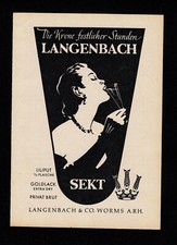3w4282/ Alte Reklame von 1957 &ndash; LANGENBACH Sekt &ndash; Die Krone festlicher Stunden.