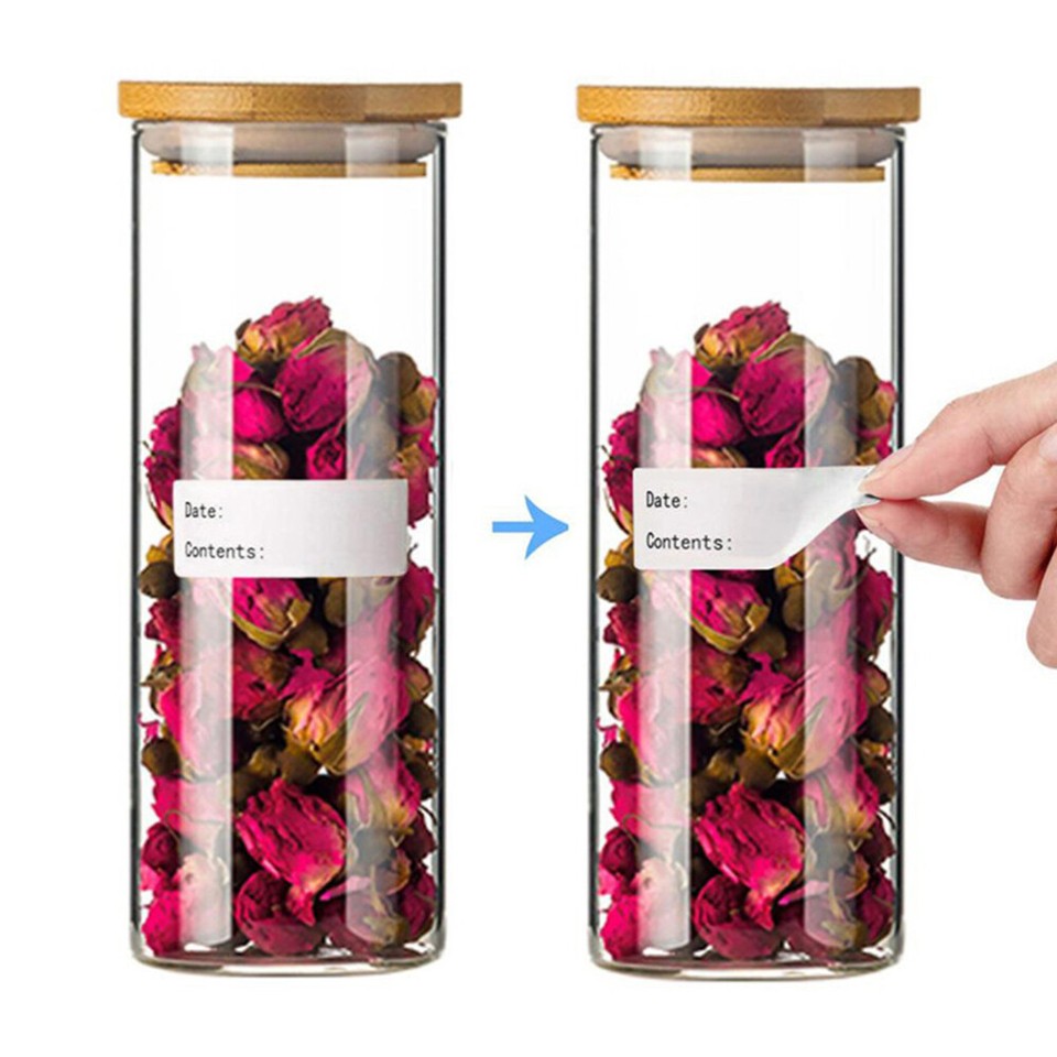 2 Rolls Food Storage Container Stickers Freezer Labels Removable Fridge