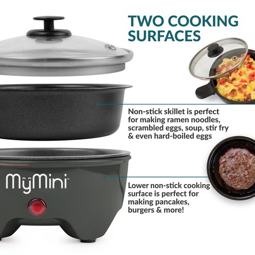 5-inch Noodle Cooker & Skillet Electric Hot Pot, Blackberry - Picture 4 of 6