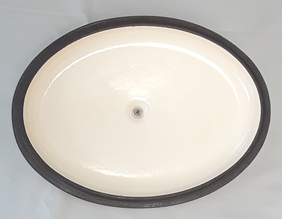 Large CAST IRON Red Oval CASSEROLE Dish, 8 Quart with Lid, Well Equipped Kitchen