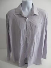 M S COLLECTION MENS LILAC LONGSLEEVE SHIRT REGULAR 17.5"