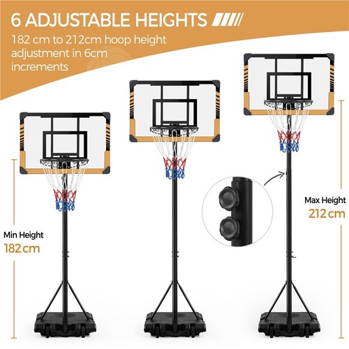 Portable Basketball Hoop Set Height Adjustable Basketball Net Stand for Sports - Picture 15 of 26