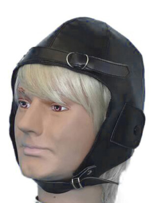 Aviator Hat Black Vinyl Style Pilot 