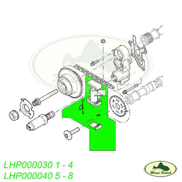 LAND ROVER ENGINE TIMING CHAIN TENSIONER SET RANGE M62 0305 LHP000030