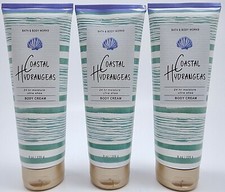3 BATH  BODY WORKS COASTAL HYDRANGEAS MOISTURE ULTRA SHEA BODY CREAM 8 oz NEW