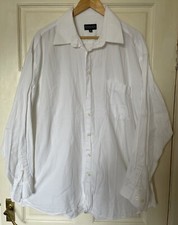 OSCAR DE LA RENTA Mens 18 34/35 Dress Shirt White Long Sleeve Formal Business