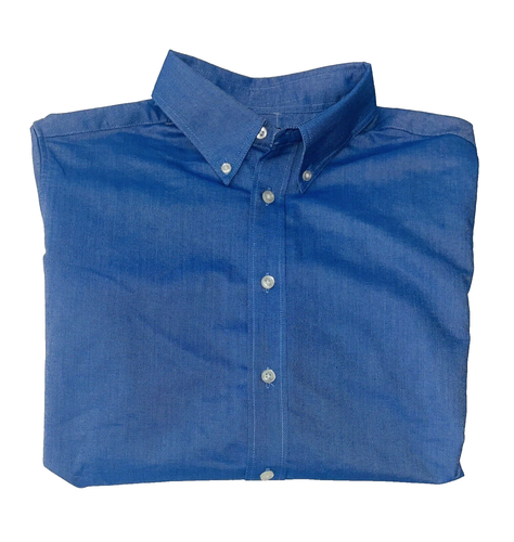 Lands End Boys Blue Button Down Long Sleeve Shirt 12-13 Years