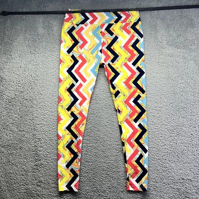 LulaRoe Colorful Zig Zag Lines Pattern Multi Color C Tall & Curvy Leggings