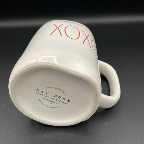 Rae Dunn - XOXO Hugs & Kisses Mug - Letters In Red and Red Interior By Magenta - Picture 3 of 4