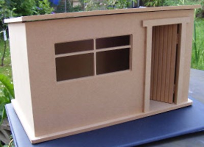 Puppenhaus Miniatur Geräteschuppen großes flaches Paket Holz MDF Maßstab 1:12 Bausatz Tumdee