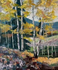Original oil paintings on canvas Colorado Rocky Mountain Aspen Fall