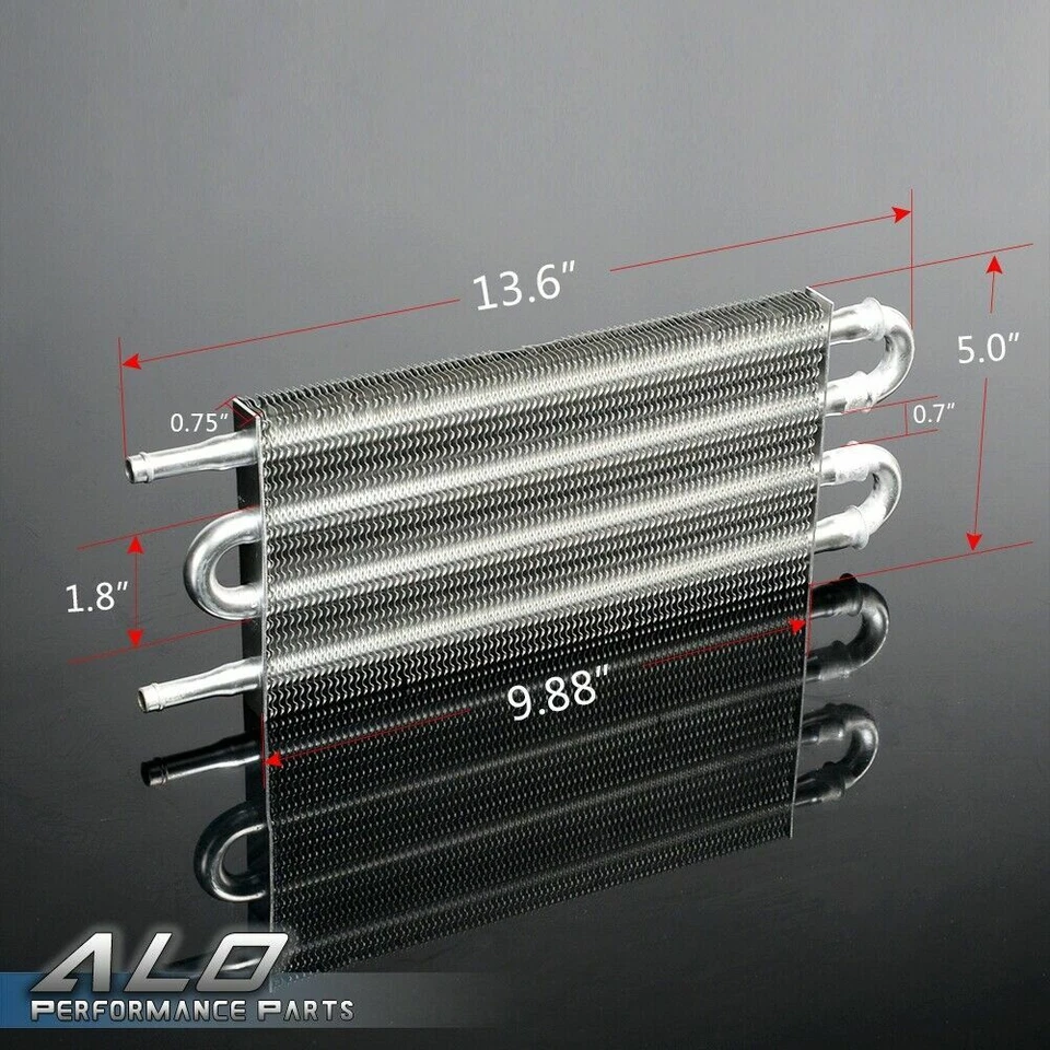 Universal Aluminum Remote Transmission Oil Cooler, 12-3/4" X 5" X 3/4" - Image 2 of 4