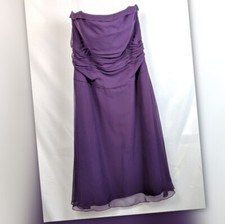 Eden Maids Eggplant Purple Strapless Ruched Formal Party Dress Women's 20 W