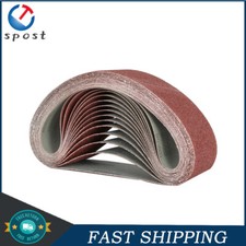Grit Belt Sander Paper Sandpaper 4x24" Sanding Belts 80 120 150 240 400 12PCS US