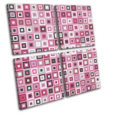 Retro Vintage Pattern Abstract MULTI CANVAS WALL ART Picture Print VA