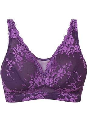 BH Gr. (100) F Dunkelviolette Dunkellila Damen-Bra  Unterwäsche Oberteil Neu*