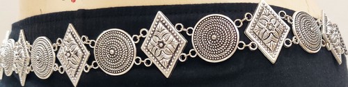 Tribal Fusion Belly Dance Kuchi Tie Belt Medallion Tassels Skirt Costume Jewelry - Picture 4 of 6