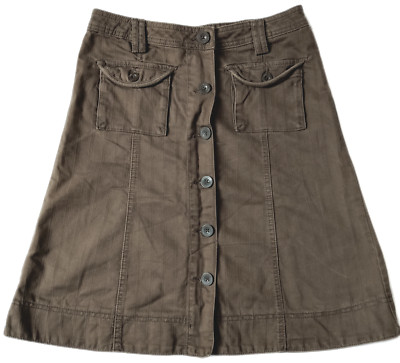 MANGO MNG Damen Rock Gr. 38 / M kurzer Minirock braun Sommer Casual-Look Taschen