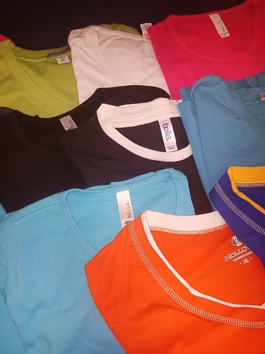 Bella Anvil Port Authority Ladies 12 T-Shirts Women Various Styles Sizes Colors - Picture 3 of 5