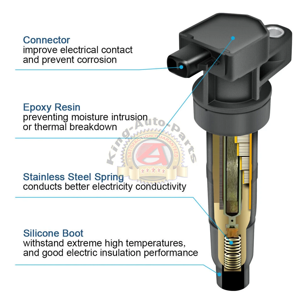6 Ignition Coil for 2006-2012 Kia Sedona Sorento Hyundai Santa 3.5L 3.8L UF546 - Imagem 3 de 4