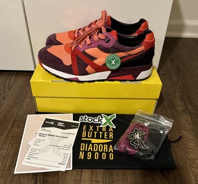 Diadora N9000 x Extra Butter  Giallo  Red Lollipop Made In Italy Men's Size 11.5