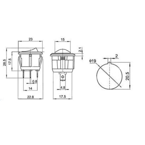 20*INTERRUPTOR BASCULANTE Palanca 12V Luz LED Coche Auto Barco Redondo ENCENDIDO/APAGADO SPST 20 AMP - Imagen 12 de 12