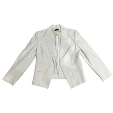 Theory Size 6 Off White Cotton Blend Brince Approach 2 Jacket Blazer STAINS Read