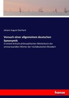 Versuch Einer Allgemeinen Deutschen Synonymik Johann August Eberhard