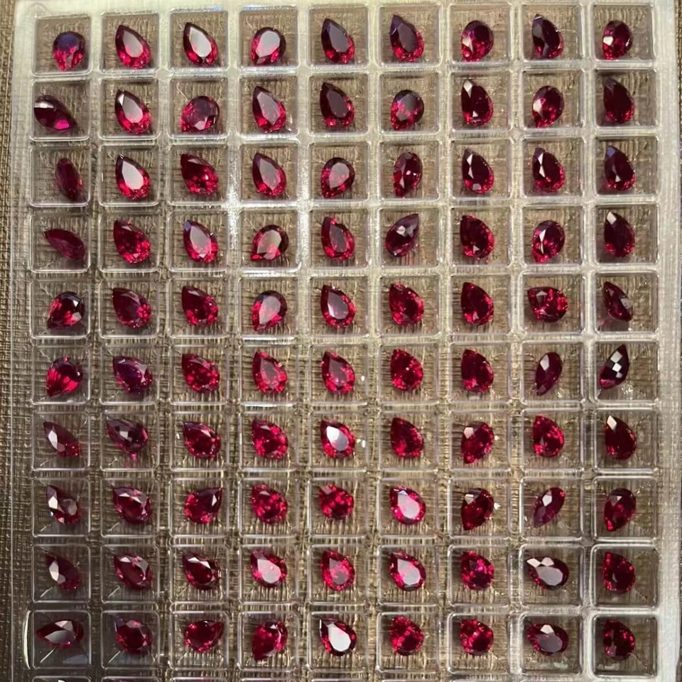 Loose Blood Red Ruby Gemstones for Pendants Rings Earrings VVS1 Asscher Oval - Image 4 of 4