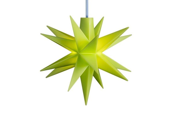 Led Weihnachtsstern 18-Zacken LindgrüN Ø 8 Cm Wetterfest Mit Timer 6H-image