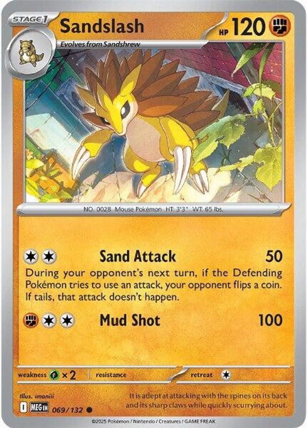 Pokemon Sandslash (69/190) Mega Evolution NM REVERSE HOLO