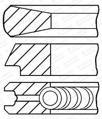 4x PISTON RING KIT 08-424000-00 FOR FORD G8DC/G8DA/G8DB/G8DE/G8DD/G8DF 1.6L - Picture 2 of 11
