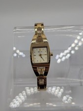 Relic Womens Quartz Watch Gold Tone Square Case Open Link Bracelet 17mm