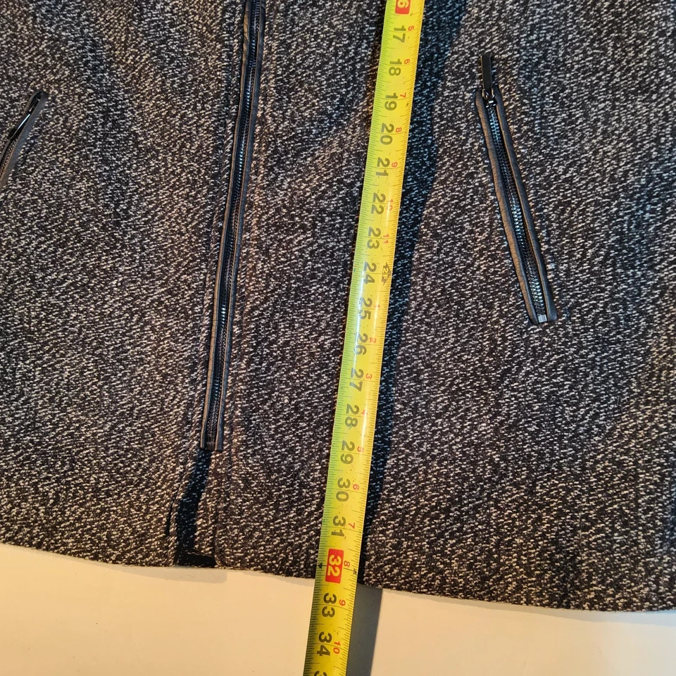 Yoki Poliéster Lana Cinturón Abrigo Mujer 1XL Gris Imitación Piel Capucha Otoño Invierno Cremallera Foto 3 de 4