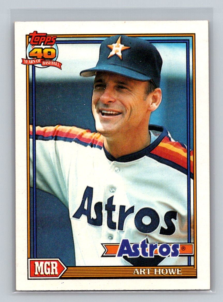 1991 Topps #51 Art Howe Houston Astros Baseball Card