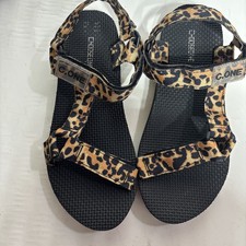 Women s Leopard Print Strap Sandals Size 38 7.5-8