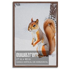 Euwazram Rustic Walnut 27x40 Picture Frame for Poster Art Photos