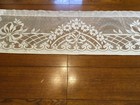 Pretty White Lace Window valance with flowers and bows 61x17 drop