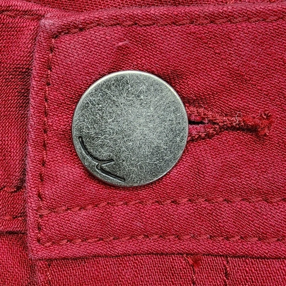 Pantalones de mezclilla INC para mujer 6 rojos tiro bajo pierna ajustada calce regular elástico denim informal Foto 2 de 4