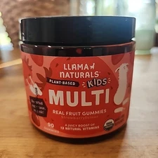 Llama Naturals Kids Multivitamin 90 Gummy, Vegan, Organic Exp. 04/2026