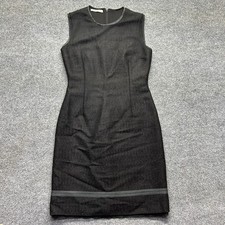 Prada Wool Blend Sheath Dress Women IT 42 Gray Sleeveless Designer Midi Dress