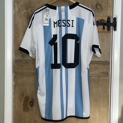 Adidas Argentinien WM 2022 Heimtrikot Messi 10 100% Authentic Neu mit Etikett - XL