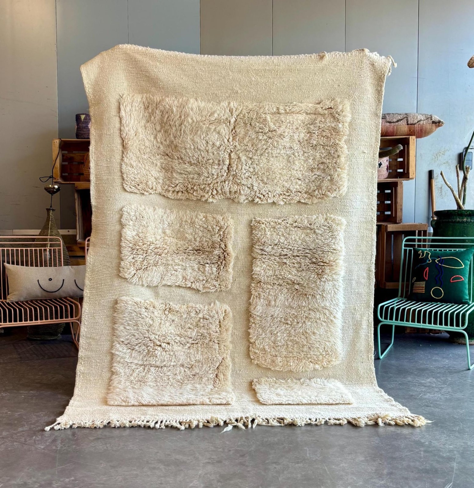 Custom Style Moroccan Berber Wool Rug Luxury Handmade Design Area Carpet Rug