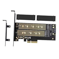 Dual M.2 PCIE Adapter for SATA or PCIE NVMe SSD with Advanced Heat Sink
