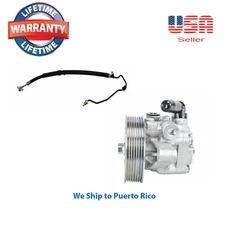 Power Steering Pump wPulley & Power Steering Hose Fit Honda Civic 2006-2011 1.8L