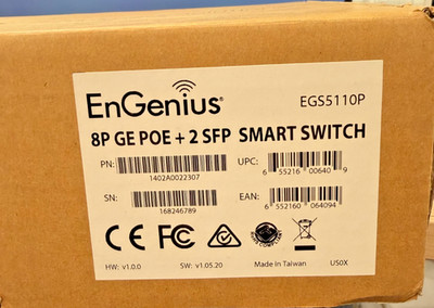 EnGenius EGS5110P 8-Port Gigabit PoE+ Smart Switch w/ 2 SFP Open Box