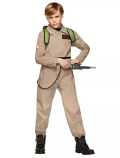 Kids Ghostbusters 5T-6T Halloween Costume One Piece with Proton Pack and Glasses