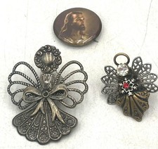 Angel Brooches Pins Jesus Button Religious Jewelry Vintage Design