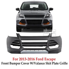 Front Bumper Cover Fascia & Grille Assembly Kit For 2013-2016 Ford Escape